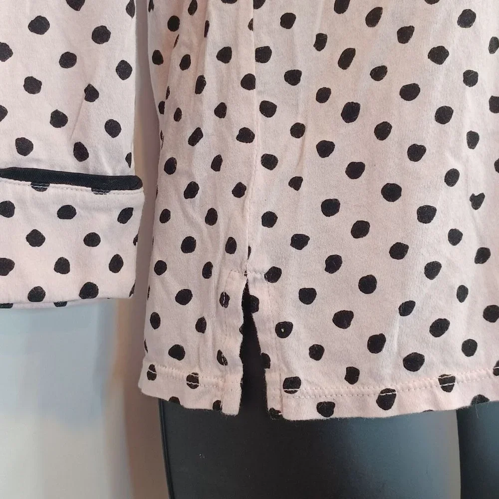 KATE SPADE Sz S Dream A Little Dream Polka Dot Pink Night T Pocket Casual Lounge - Picture 6 of 13
